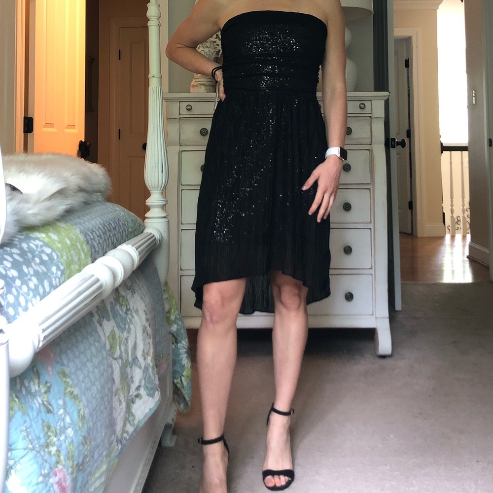 Express black high to low dress